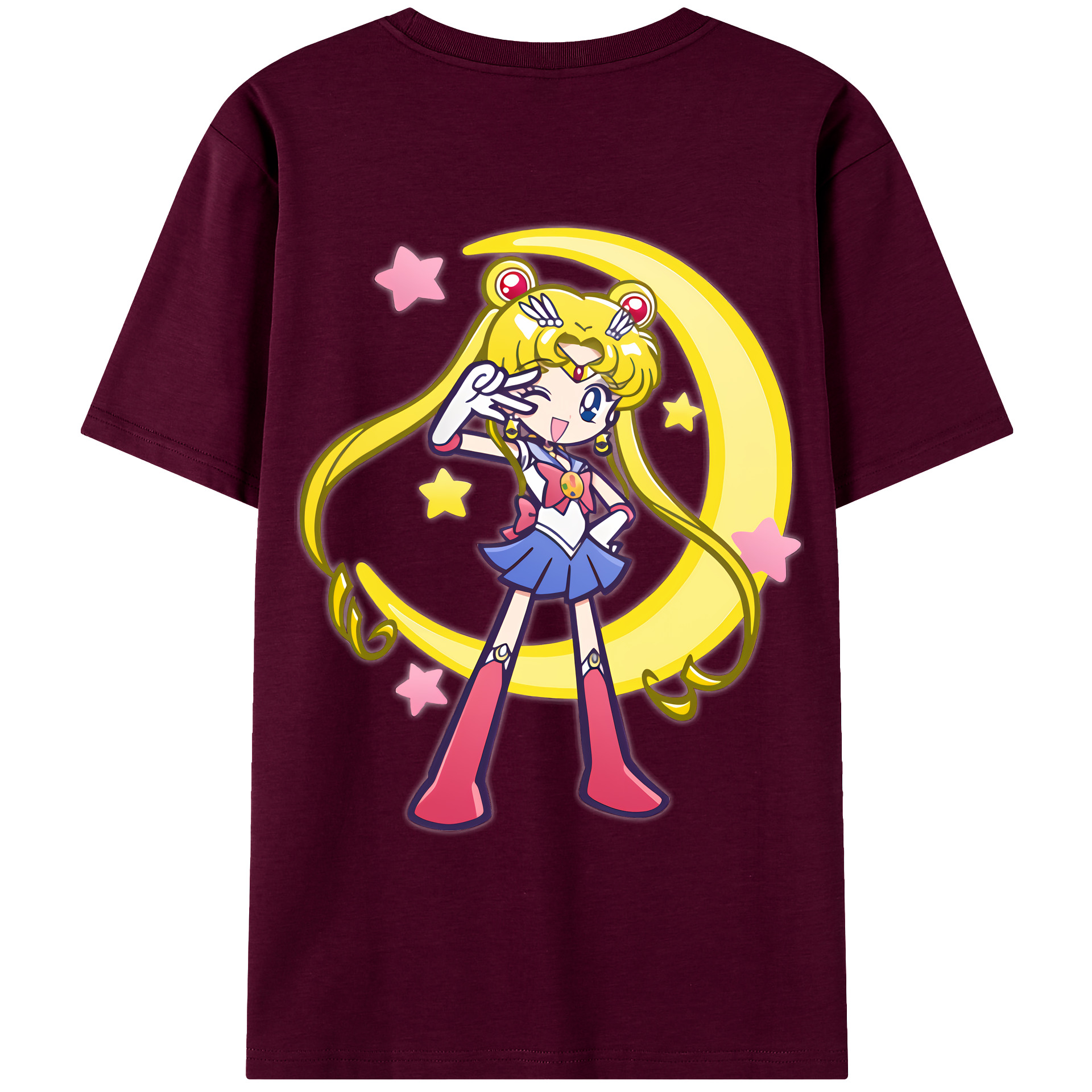 （画像用） 美少女戦士セーラームーン 月野 うさぎ つきの うさぎ Sailor Moon Tsukino Usagi レディース半袖Tシャツ(バックプリント)